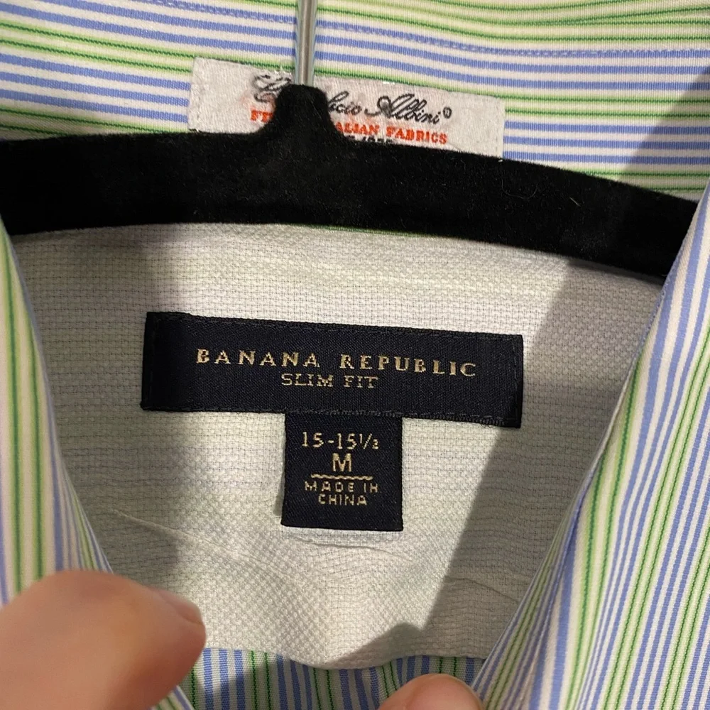 Banana Republic Albini Italian Cotton Slim Fit French Cuff Dress Shirt Men’s M